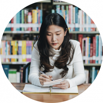 woman reviewing paperwork